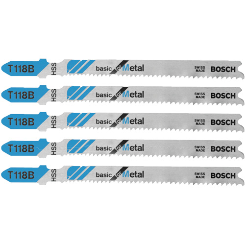 Jig Saw Blades Basic for Metal, High Speed Steel, T-Shank, 3-5/8" L Consource