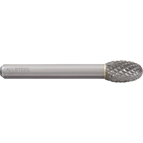 Fraise au carbure ovoide ALLSTEEL, SE-3, 3/8" dia., 1/4" Tige, 5/8" Prof. de la coupe Consource