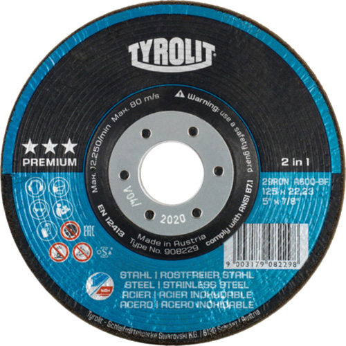 Meule &agrave; moyeu d&eacute;port&eacute; Rondeller, 4-1/2", 36 Grain, 7/8", 13 300 Tr/min, Type 29 Consource