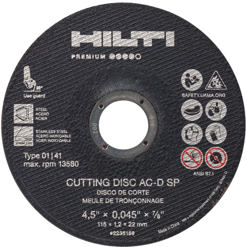 AC-D SP Cut-Off Wheel, 4-1/2" x 0.045", 7/8" Arbor, Type 1, 13580 RPM Consource