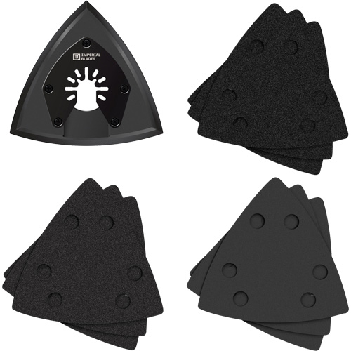 Patin de ponçage triangulaire pour outil oscillant et assortiment de papiers abrasifs One Fit Consource