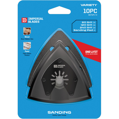 Patin de ponçage triangulaire pour outil oscillant et assortiment de papiers abrasifs One Fit Consource