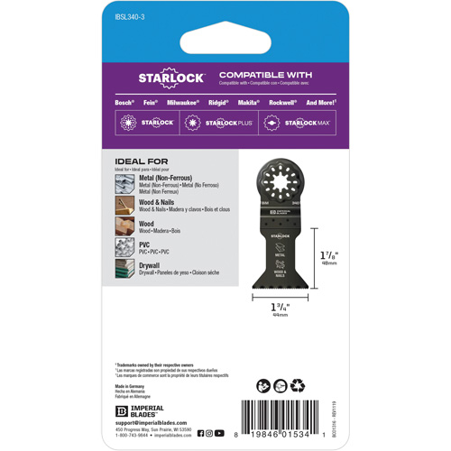 Starlock 1-3/4" Standard Metal Blade Consource
