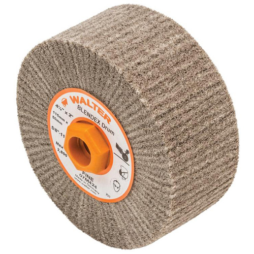 Tambour de conditionnement de surface Blendex, 4-1/2" dia. x 2" la, 5/8"-11 Arbre, Grain Fin Consource