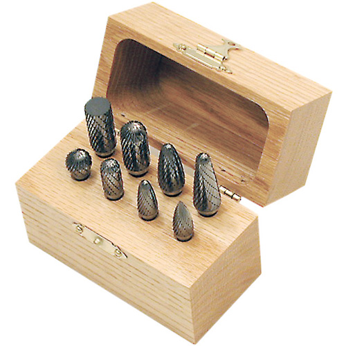 CBK-8 Carbide Bur Set in Wooden Box, 8 Pieces Consource