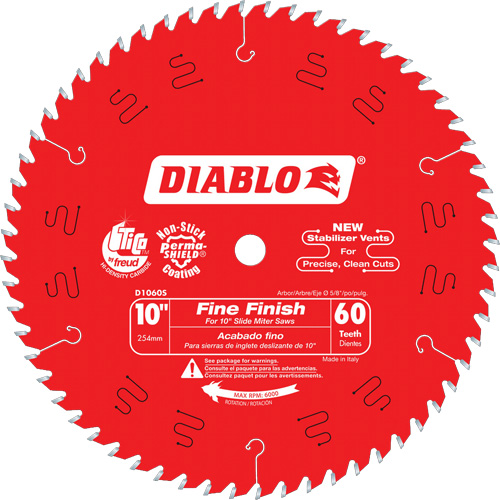 Lames de scie pour entrepreneur - Lames de scie finition fine, 10", 60 dents, Pour Bois Consource
