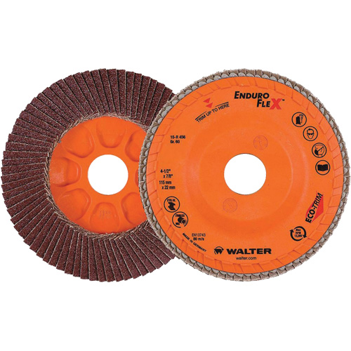 Disque &agrave; lamelles Enduro-Flex, 4-1/2" x 7/8", Type 27, Grain 60, Alumine de zirconium Consource