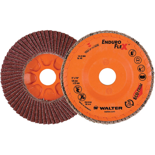 Enduro-Flex Flap Disc, 5" x 7/8", Type 27, 40 Grit, Zirconia Alumina Consource