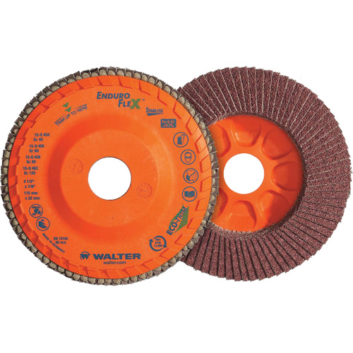 Disque &agrave; lamelles Stainless Enduro-Flex, 4-1/2" x 7/8", Type 27, Grain 80, Alumine de zirconium Consource