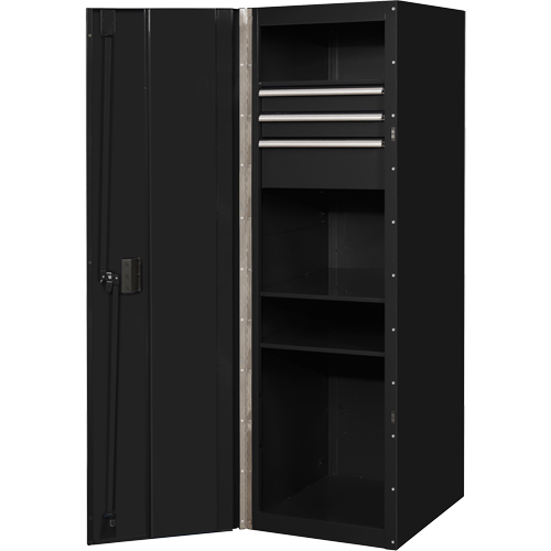 RX Series Side Cabinet, 3 Drawers, 19" W x 25" D x 61" H, Black Consource