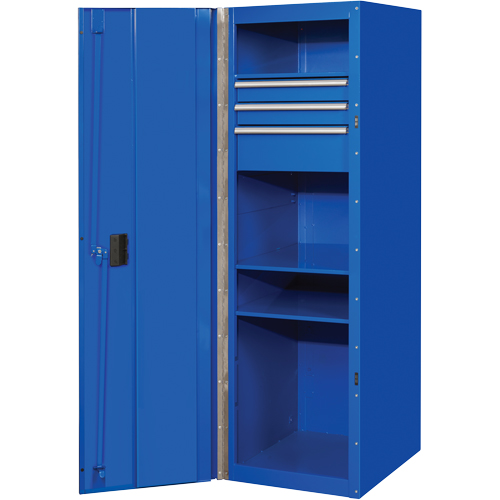 Armoire lat&eacute;rale s&eacute;rie RX, 3 tiroirs, 19" la x 25" p x 61" h, Bleu Consource