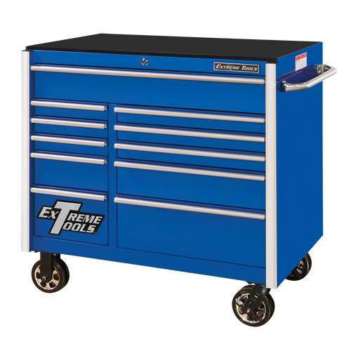 RX Series Rolling Tool Cabinet, 11 Drawers, 41-1/2" W x 25-1/2" D x 40-1/2" H, Blue Consource