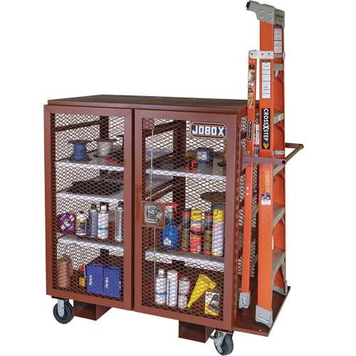 Armoire mobile en treillis, Acier, 37 pi³, Rouge Consource