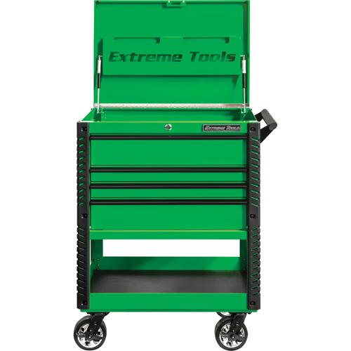 EX Deluxe Series Tool Cart, 4 Drawers, 22-7/8" L x 33" W x 44-1/4" H, Green Consource