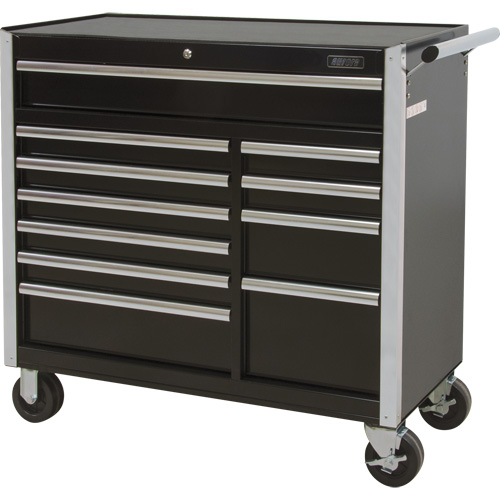 Chariot &agrave; outils industriel, 11 tiroirs, 41" la x 18-3/4" p x 39-1/3" h, Noir Consource