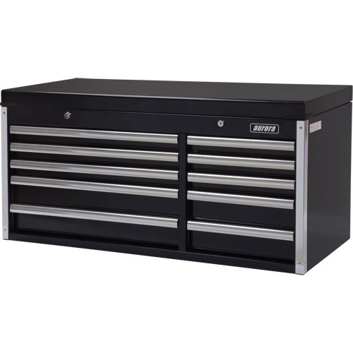 Coffre &agrave; outils industriel, 41" la, 10 tiroirs, Noir Consource