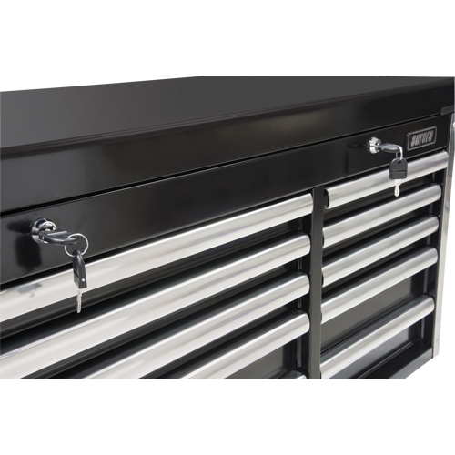 Coffre &agrave; outils industriel, 41" la, 10 tiroirs, Noir Consource