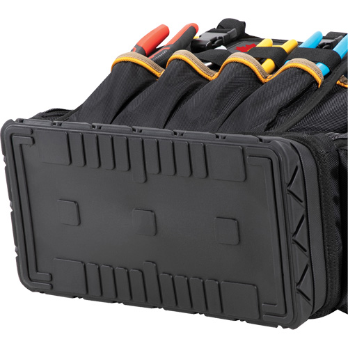 Molded Base Tool Backpack, 18" L x 13" W, Black/Blue, Ballistic/Polyester Consource