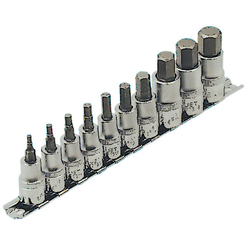 Jeu de douilles SAE HSW3812-10, Hexagonale, Prise 1/2"/3/8", 10 mr Consource