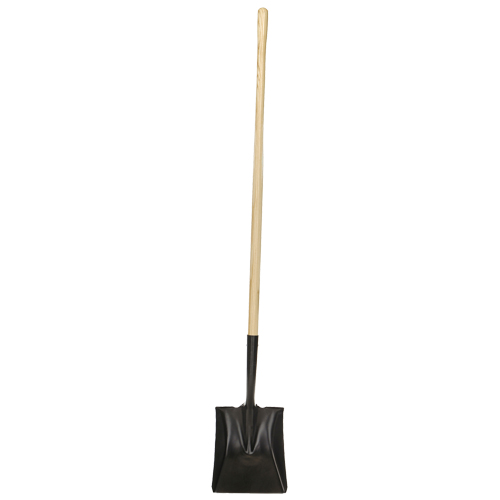 Pelle &agrave; bout carr&eacute;, Bois, Lame Acier durci, Manche en Droit, Longueur 49-1/2" Consource