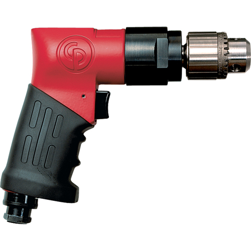 Non-Reversible Drills, 21 CFM, 1/4" NPTF, 89 dBA, 3/8" Chuck, Keyed Consource