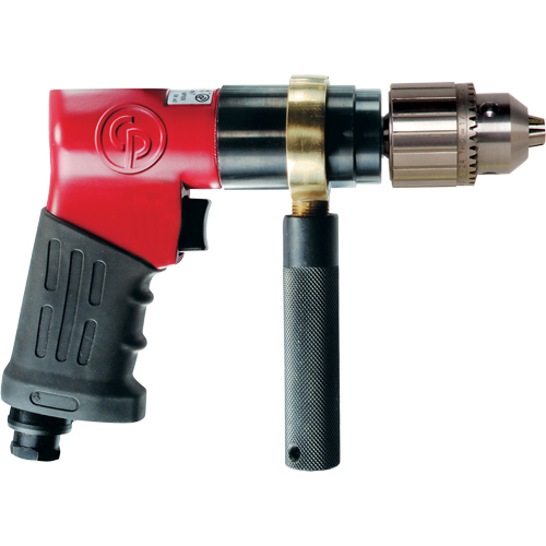 Reversible Drills, 24 CFM, 1/4" NPTF, 90 dBA, 13" Chuck, Keyed Consource
