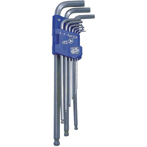 JBHK-9XLM Extra Long Ball Nose Hex Key Set, 9 Pcs., Metric Consource