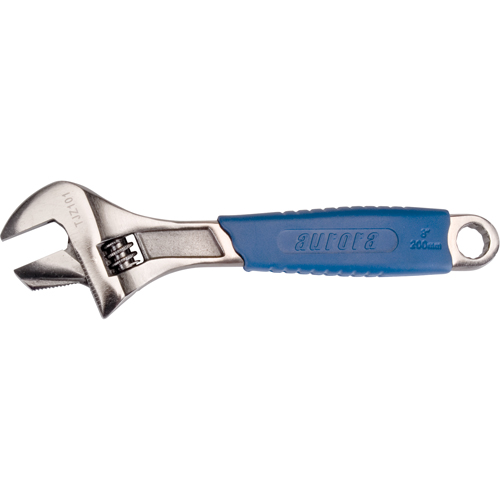 Adjustable Wrench, 8" L, 1-1/4" Max Width, Black Consource