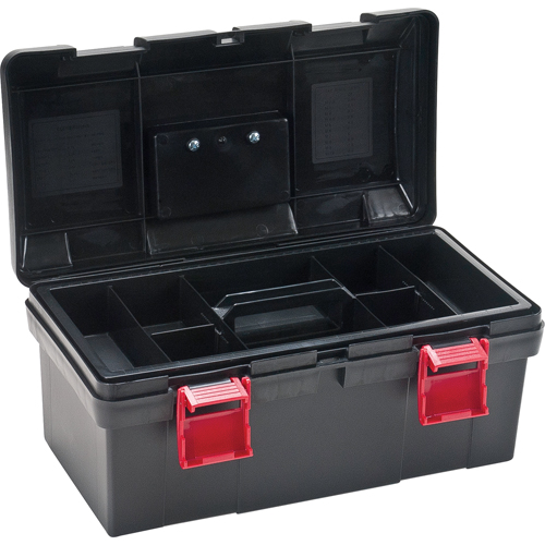 Heavy-Duty Tool Box, 17-1/2" W x 9-1/2" D x 8" H, Black Consource