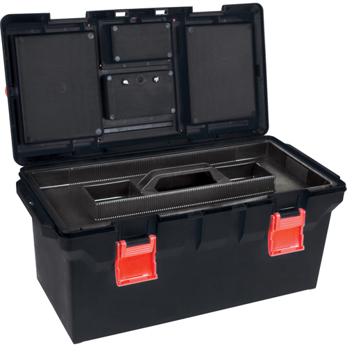Coffres &agrave; outils en plastique, 22" la x 11" p x 10-1/2" h, Noir Consource