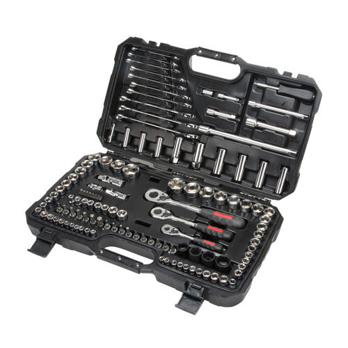1/4", 3/8" & 1/2" Drive SAE/Metric Socket & Wrench Set, 120 Pcs, Deep Consource