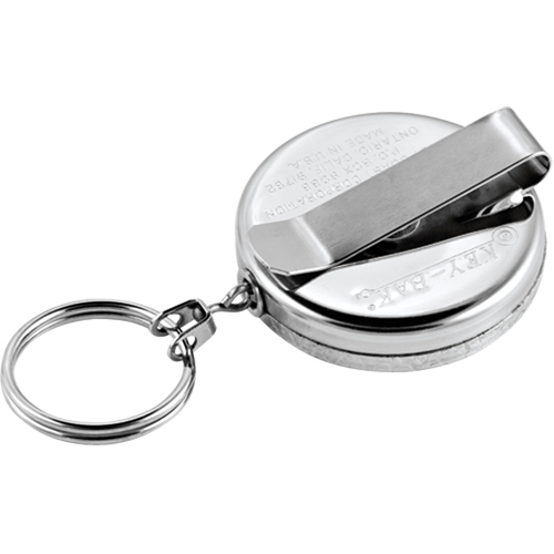 The Original Key Reel, Chrome, 24" Cable, Belt Clip Attachment Consource