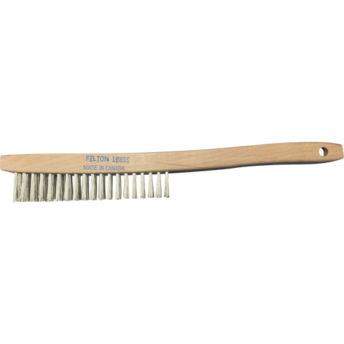 Brosses de nettoyage &agrave; manche recourb&eacute;, Acier inoxydable, 4 x 19 rangs de fils, Longueur 14" Consource