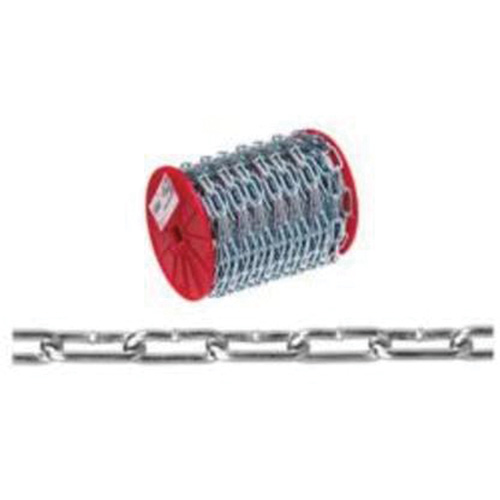 Straight Link Coil Chain, Low Carbon Steel, 2/0 x 120' (36.6 m) L, 520 lbs. (0.26 tons) Load Capacity Consource