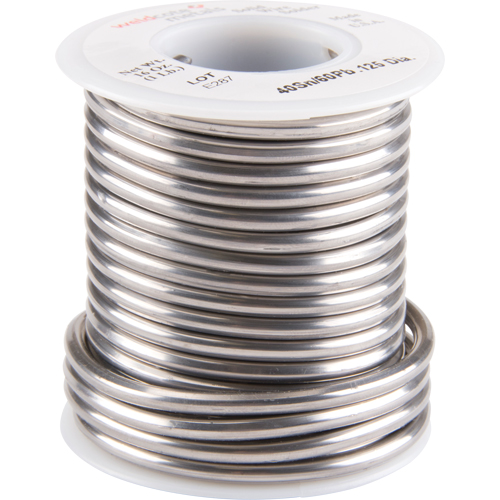 Common Solder, Lead-Based, 40% Tin 60% Lead, Solid Core, 0.125" Dia. Consource