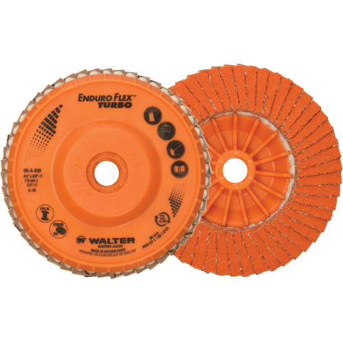 Disque &agrave; lamelles Enduro-Flex Turbo, 4-1/2" x 5/8"-11, Type 27S, Grain 80, C&eacute;ramique Consource