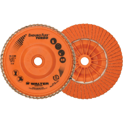 Enduro-Flex Turbo Flap Disc, 5" x 5/8"-11, Type 27S, 80 Grit, Ceramic Consource