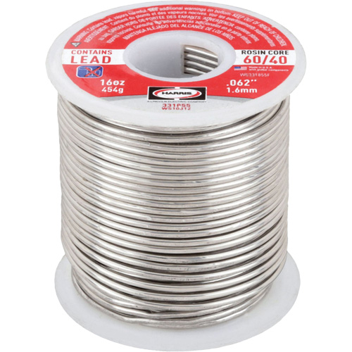 60/40 Leaded Rosin Core Solder, Lead-Based, 60% Tin 40% Lead, Rosin Core, 1/16" Dia. Consource