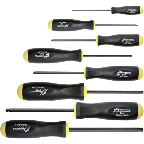 Ball Driver Screwdriver Sets - SAE, 8 Pcs. Consource