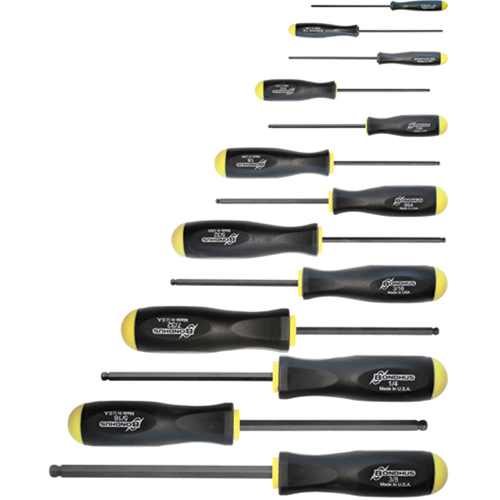 Ball Driver Screwdriver Sets - SAE, 13 Pcs. Consource