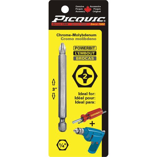 Embout, Phillips, Embout #2, Prise 1/4", Longueur 3" Consource