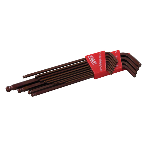 Extra Long Arm Ball Hex Key Set, 13 Pcs., Imperial Consource