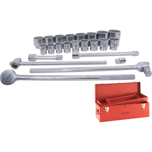 Socket & Attachment Set, 24 Pcs, 1" Drive Size Consource