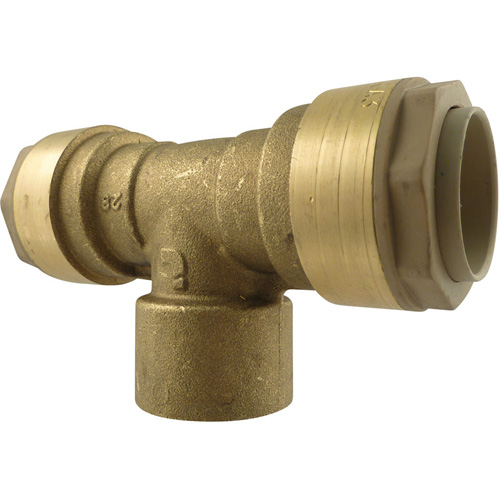Raccord de tuyau d'air en T Quickline, Laiton, 1/2" Consource
