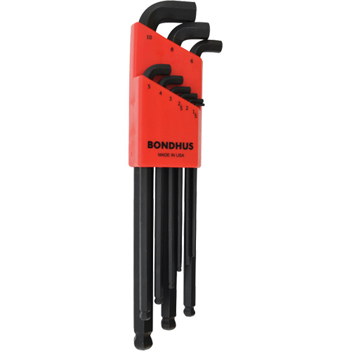 Stubby Ball End Hex Key Set, 9 Pcs., Metric Consource