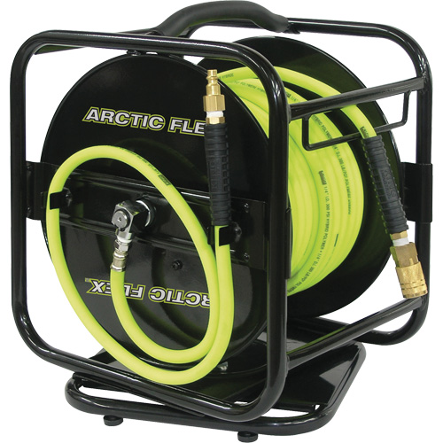 Manual Hose Reel with Hybrid Polymer Air Hose, Air, 1/4" x 100', Single Hose Consource