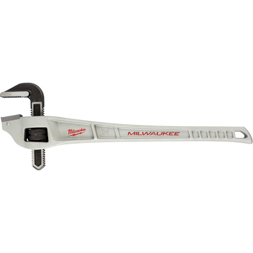 Cl&eacute; &agrave; tuyau coud&eacute;e en aluminium, Cap des m&acirc;choires 3", Longueur 24", Fini Rev&ecirc;tement en poudre, Prise Ergonomique Consource