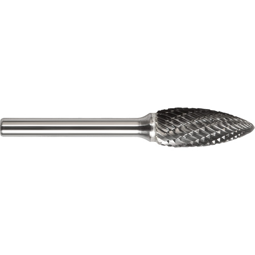 DRILLCO Magnum Double Cut Solid Carbide Burr, SF-1, 1/4" Dia., 5/8" Depth of Cut Consource