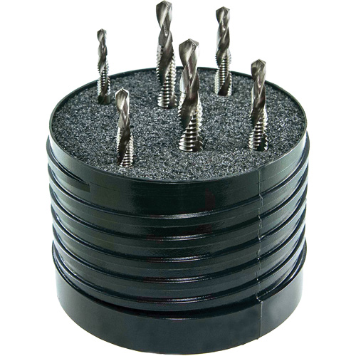 Jeu de tarauds & forets combin&eacute;s DRILLCO, 6 morceaux, Acier rapide Consource