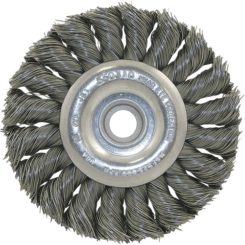 3K114 Brosse &agrave; fil nou&eacute;, non filet&eacute;, Dia. 3-1/4", Fils 0,014", Arbre 3/8"-1/2 Consource